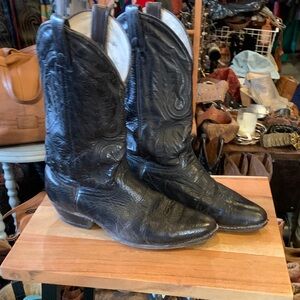 Vintage Black Western Cowboy Boots